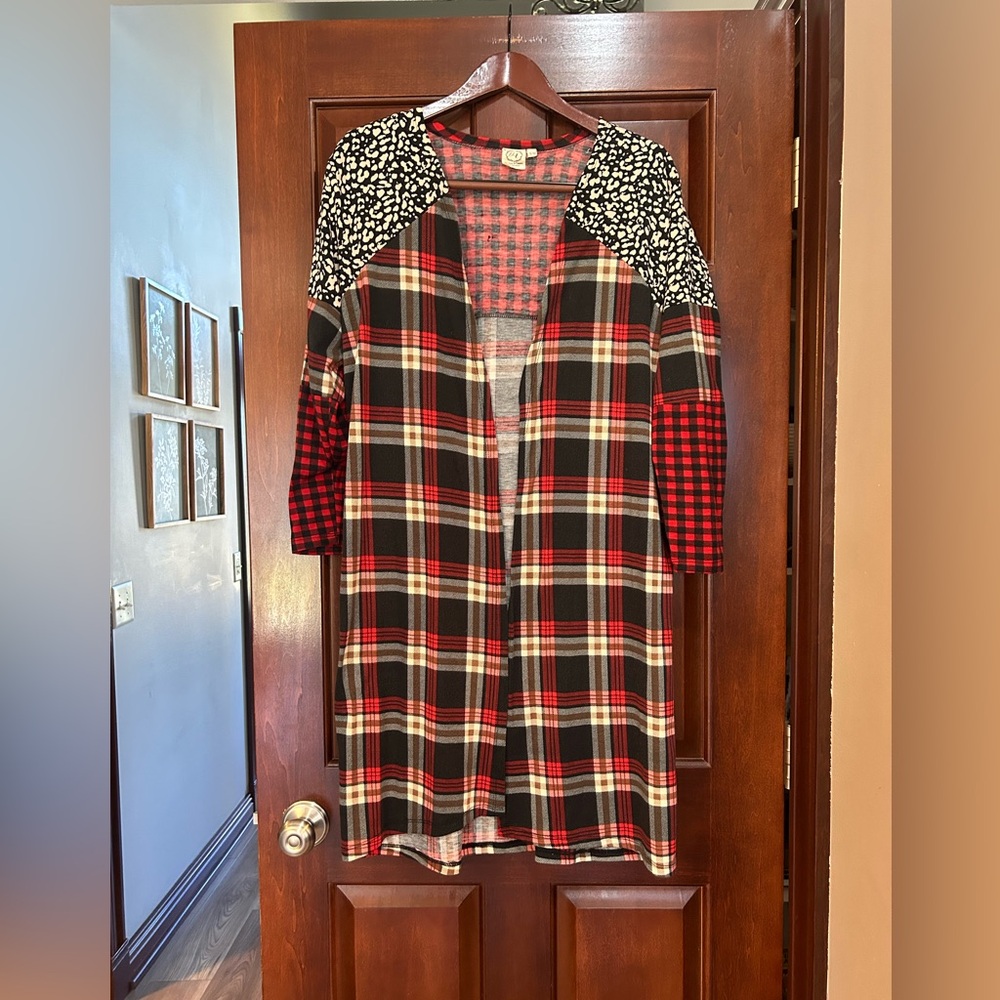 Grace & Emma Patchwork Plaid Duster Cardigan Wome… - image 6
